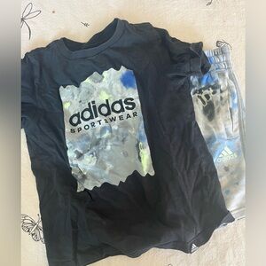 Adidas Kids Black T-Shirt/Short Set